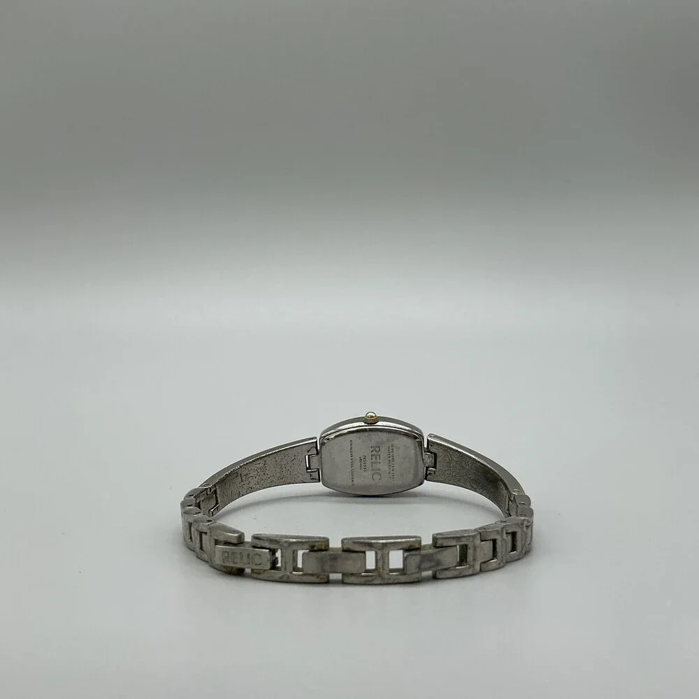 Relic Folio Womens Watch 18mm Two Tone Scrolled Band New Battery 6.75